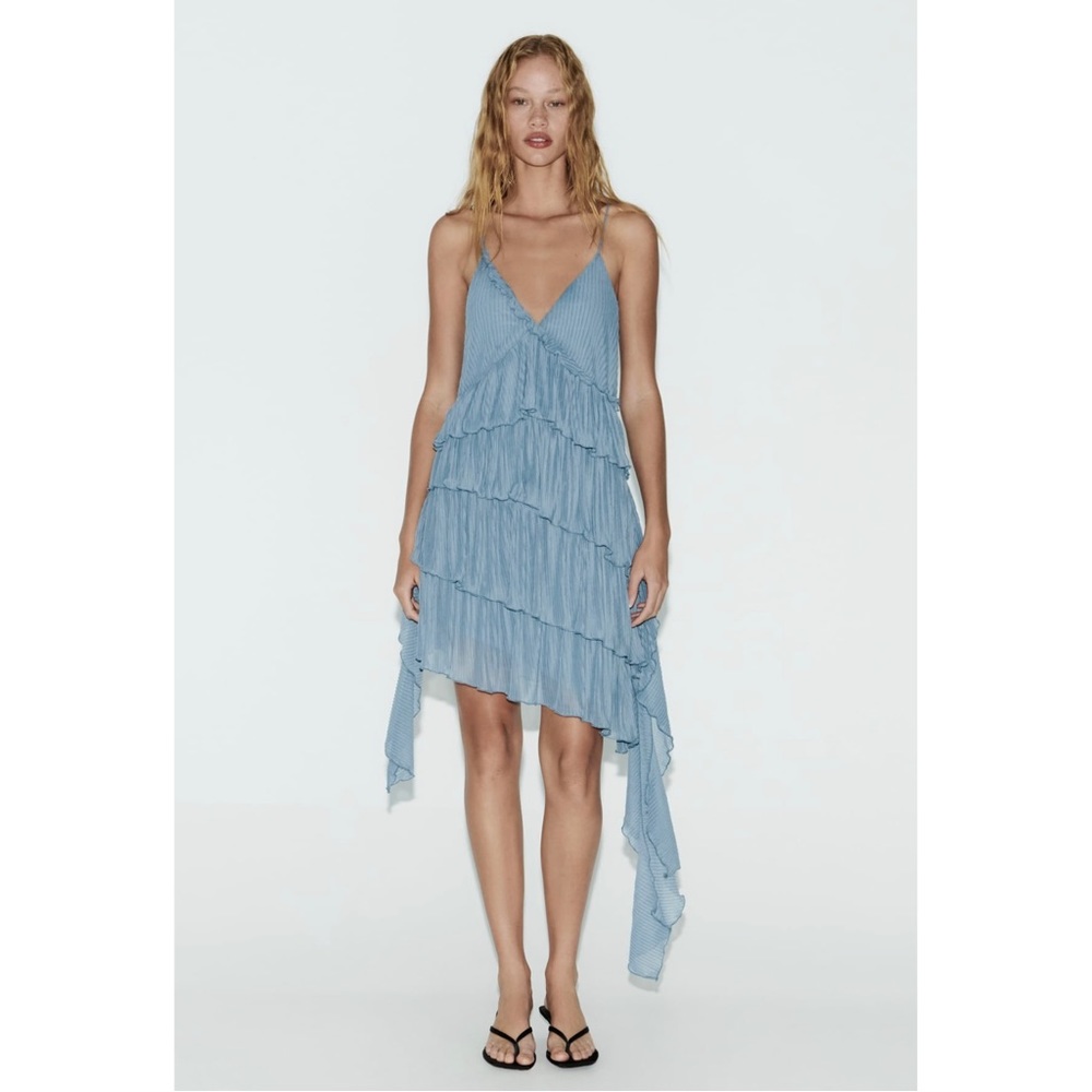 Zara Pleated Asymmetric Dress